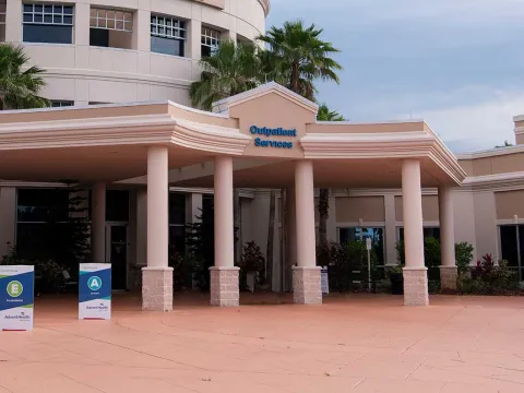 The "Outpatient Services" entrance at AdventHealth Palm Coast