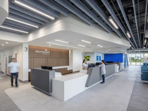 AdventHealth Care Pavilion Central Pasco AdventHealth Medical Group front desk.