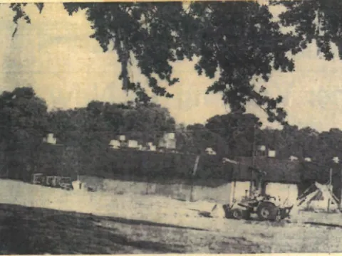 Newspaper clipping of Pasco Community Hospital under construction.