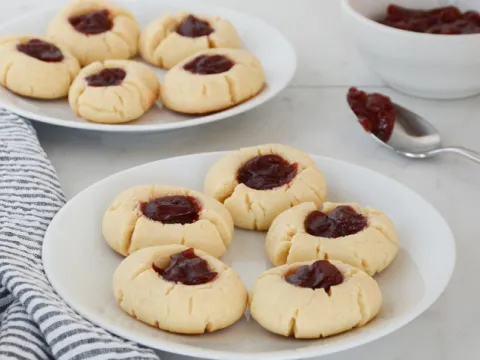 Almond Butter Thumbprint Cookies