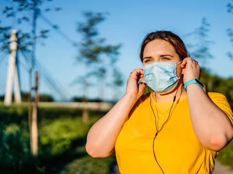 Bariatrics patient going for a run outside