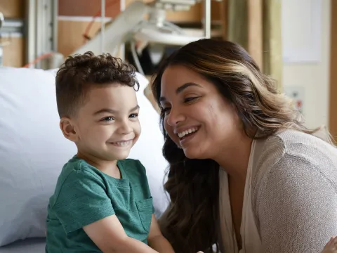 Ezekiel's and his mother smiling