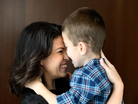a mother and her child
