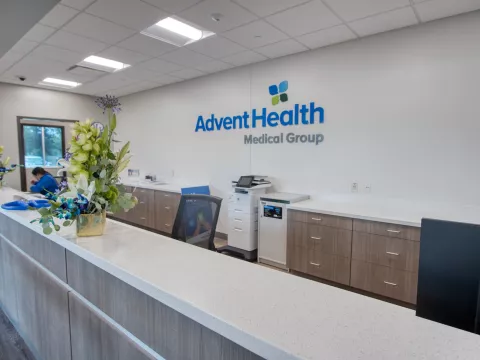 The front desk of a AdventHealth facility