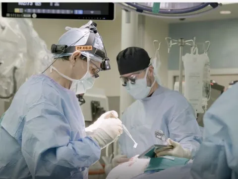 Dr. Field during surgery