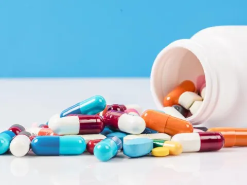 Medicine Laid Out on a Counter