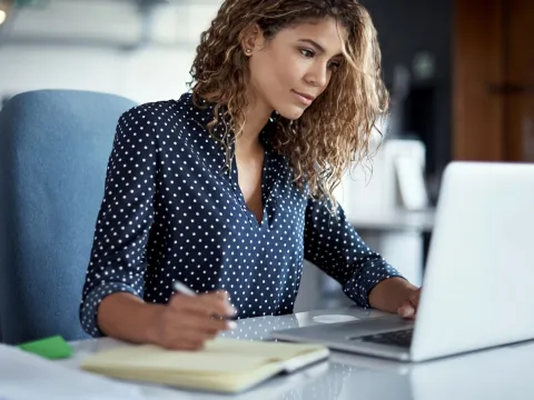 Woman with Good Posture at Work