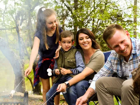 Family Camping with Smores
