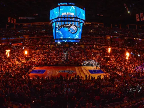 The Amway arena during an Orlando Magic game.