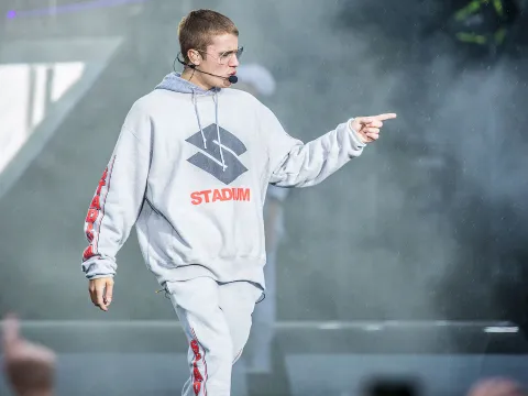 International superstar Justin Bieber sings onstage