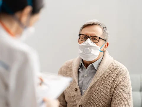 Man seeing his doctor