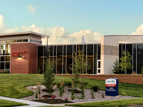 View of AdventHealth Ottawa from Main Street