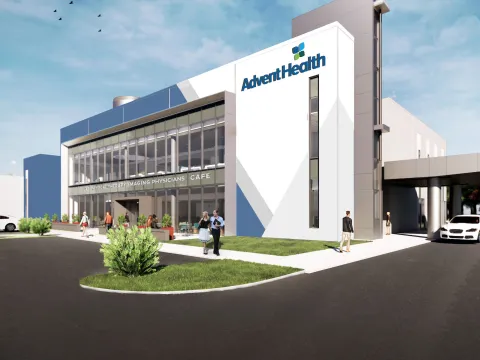 A rendering of the new health park building.