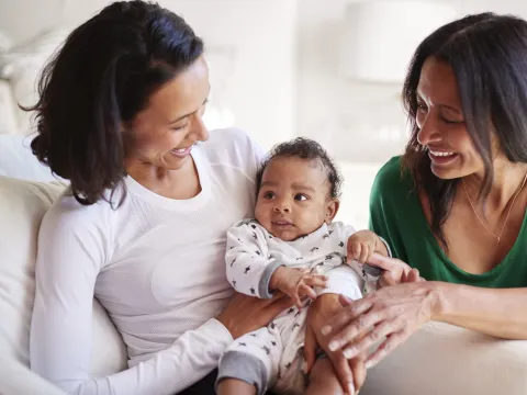 A mother, grandmother and infant.