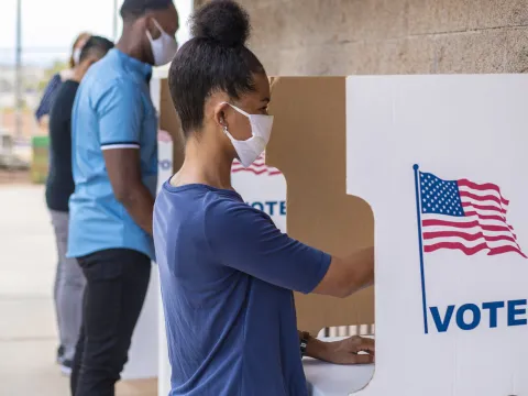 People voting on Election Day.