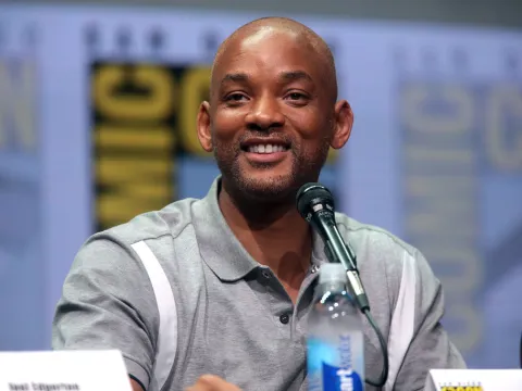 Actor Will Smith promotes his new film at Comic Con