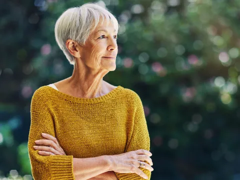 A woman standing outside.