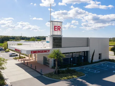 Exterior view of AdventHealth Central Pasco ER during the day.