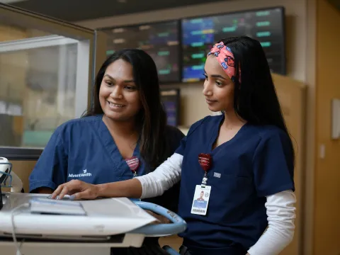 two female nurses working