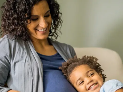 Joyful Mother and Daughter