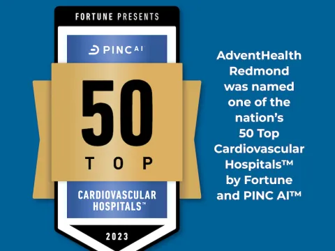 AdventHealth Redmond named one of the nation’s 50 Top Cardiovascular Hospitals™ by Fortune and PINC AI™