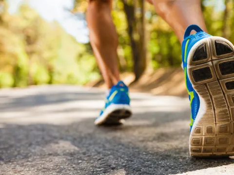 A runner on a trail.