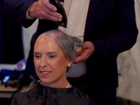 The AdventHealth team member has shaved her head every year for the past 12 years to show support for patients.