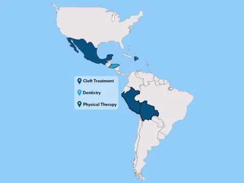 a map of thr areas sharing smiles works in