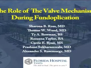 The Role of The Valve Mechanism During Fundoplication.