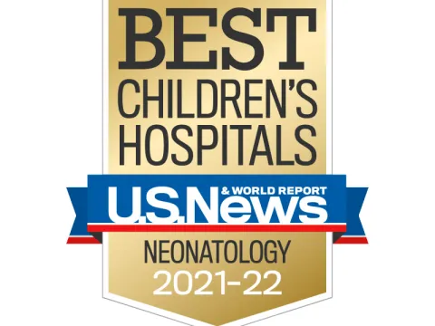 US News and World Report Best Children's Hospital Badge in Neonatology 2021-22