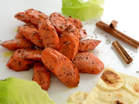 Vegetable dish including cumin roasted carrots