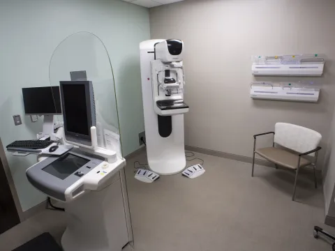 Room with medical equipment and chairs