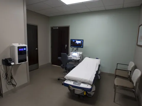 Room with chairs and medical equipment