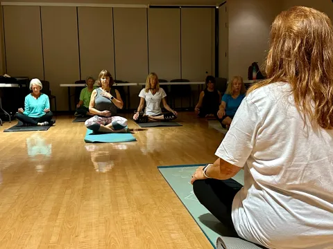 Oncology yoga class at AdventHealth Palm Coast