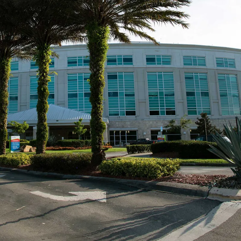 The front entrance of AdventHealth East Florida