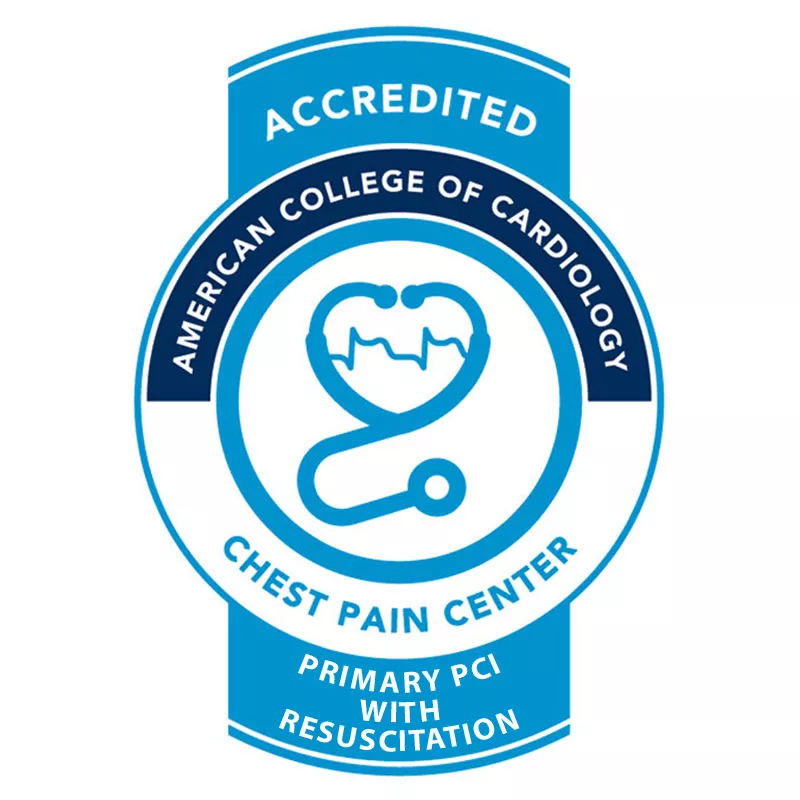 Accreditation Primary PCI and Resuscitation from the Society of Cardiovascular Patient Care logo.