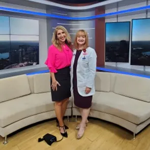 Amy Kaufeldt from Fox 35 and Dr. Lisa Minton