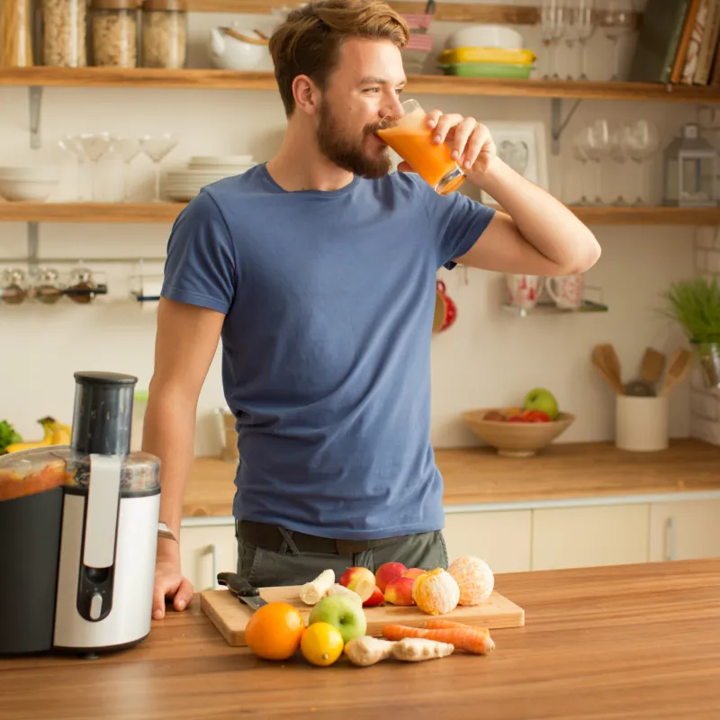 Man drinking juice 