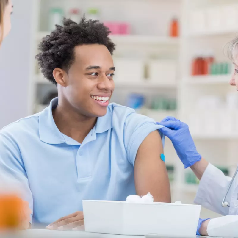 Man getting a flu shot