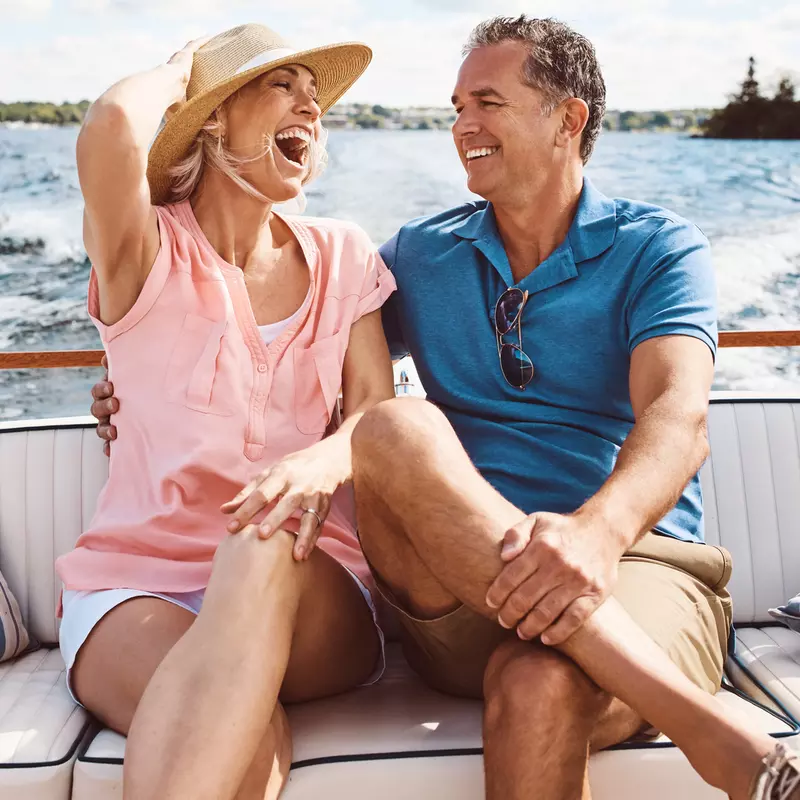 Mature couple on a boat