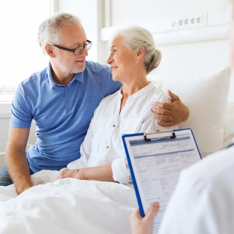 Older couple in the hospital