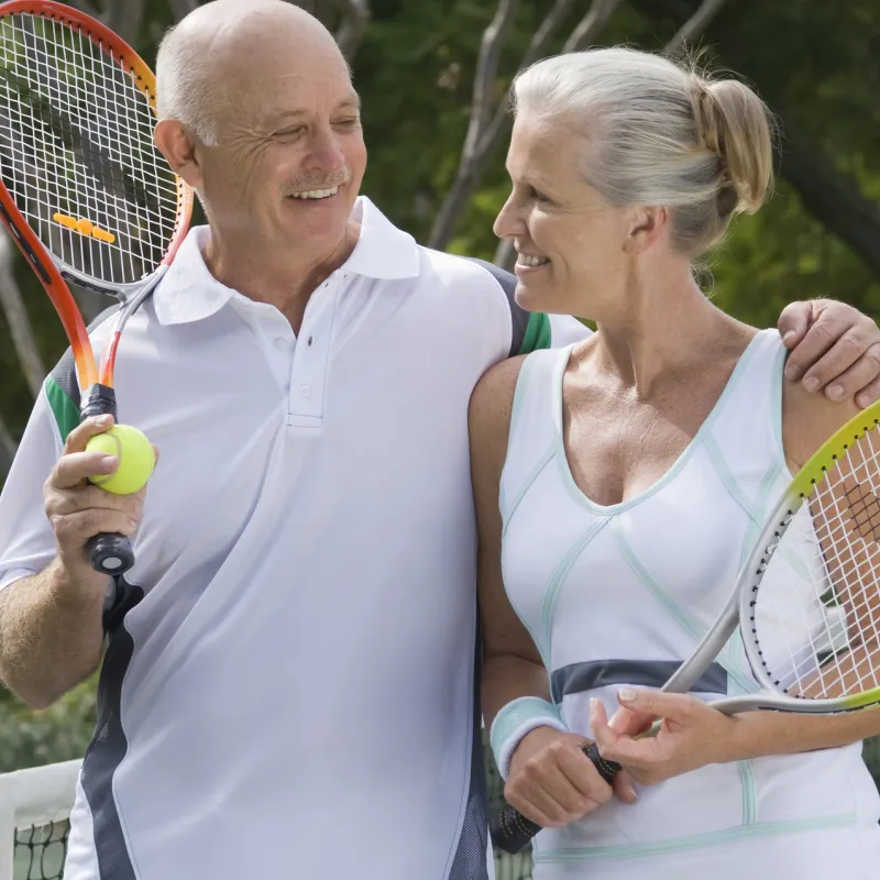 A couple after a tennis match