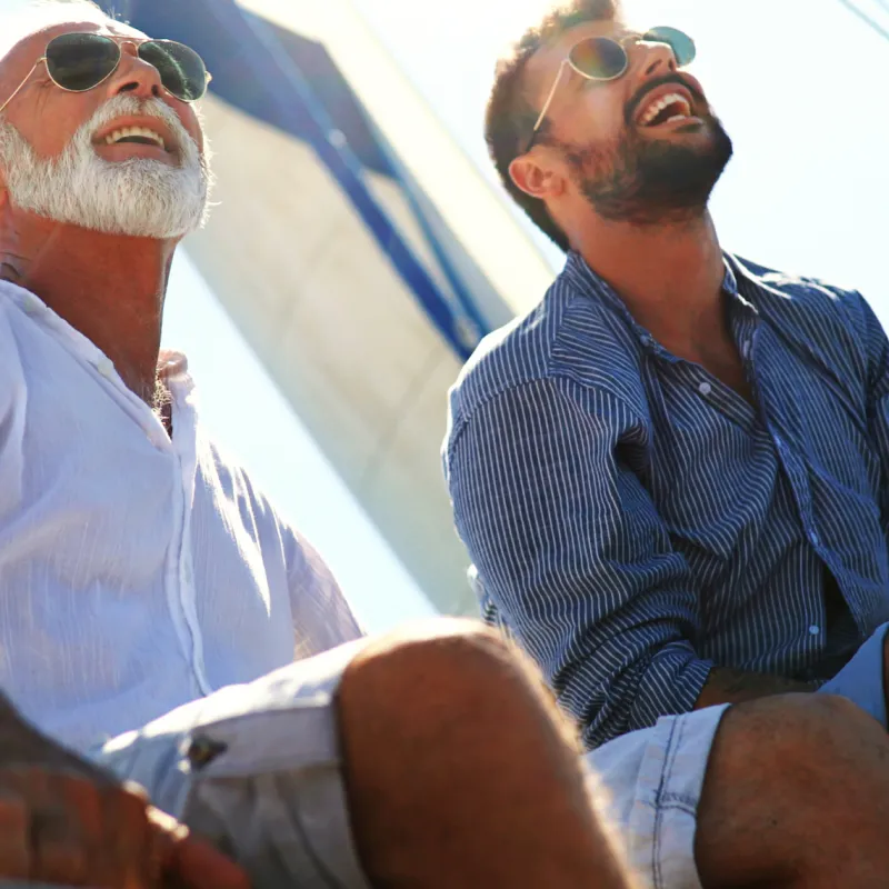 Two men on a boat