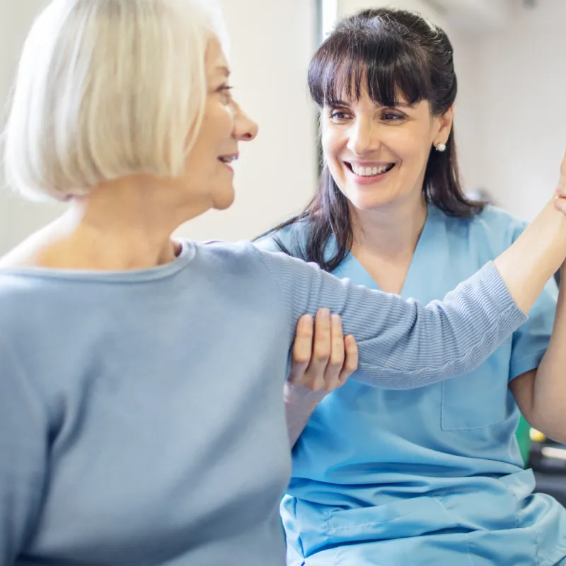 Woman having physical therapy