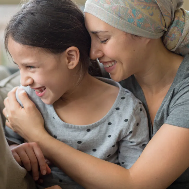 Woman with cancer and her daughter