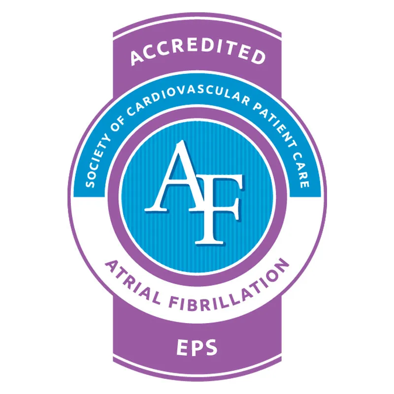 Atrial Fibrillation from the Society of Cardiovascular Patient Care Certification logo.