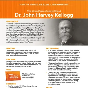 AdventHealth Legacy "Dr John Harvey Kellogg" series sheet page