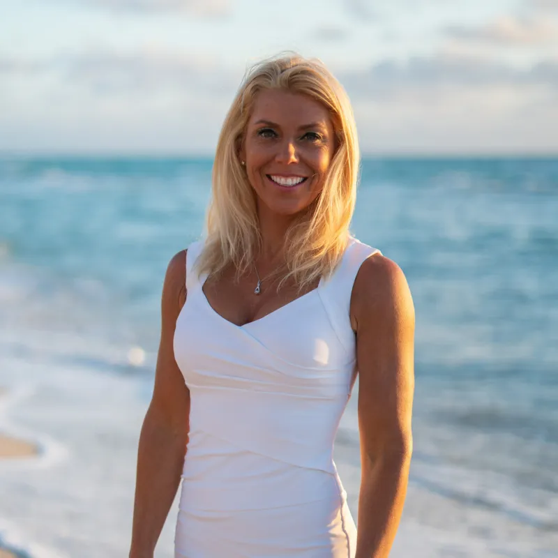 Christina Lombardo at the beach.