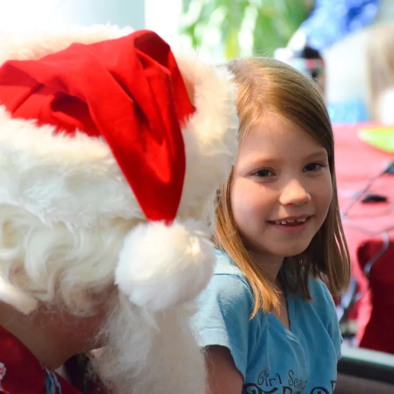 Santa with a young girl