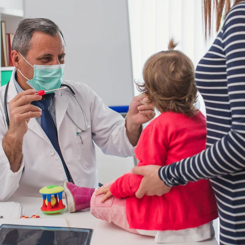 Child seeing pediatrician.